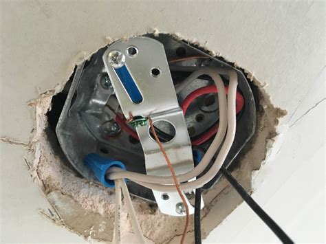 convert can to ceiling junction box|installing electrical box in ceiling.